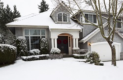 Snow covered home